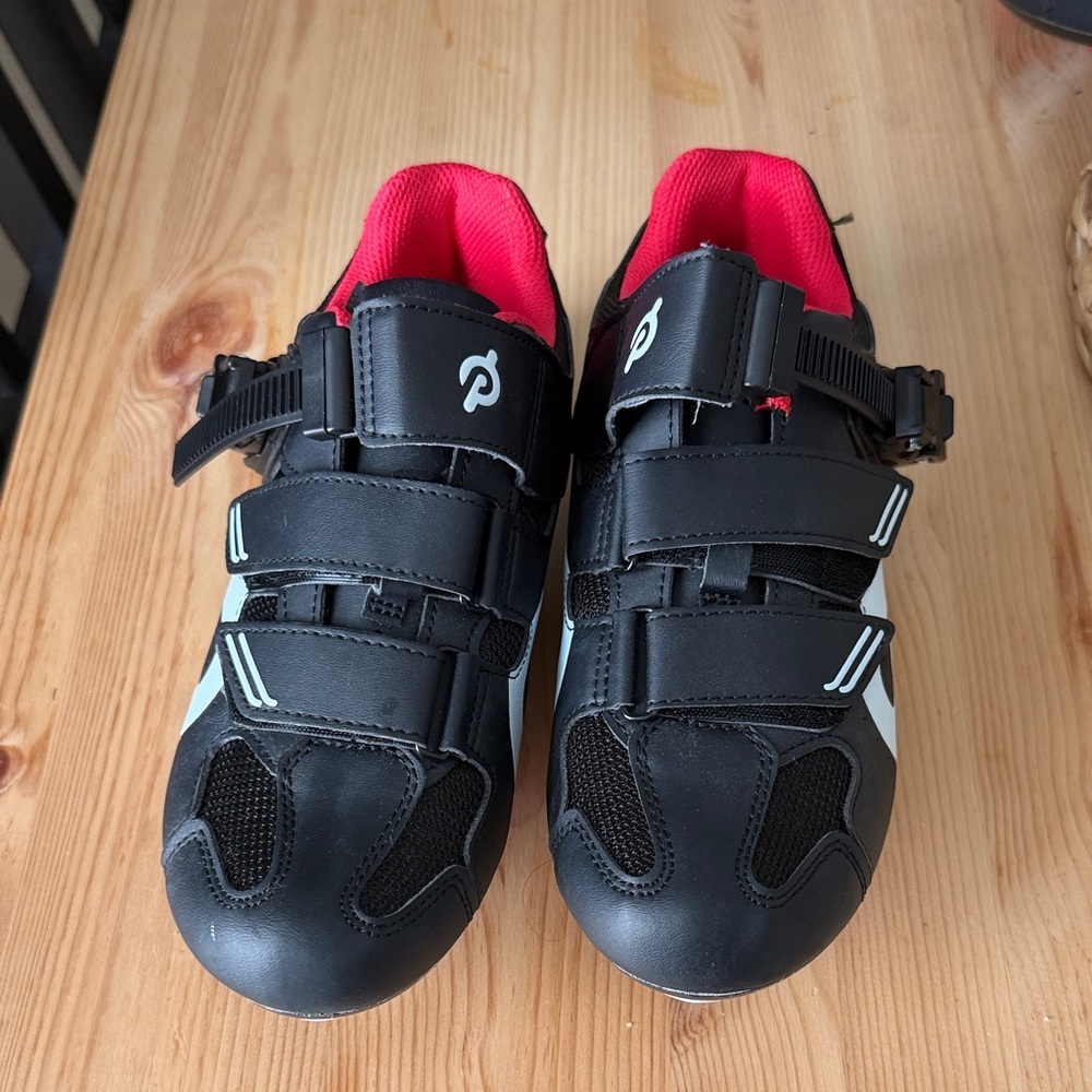 Peloton Black and Red Cycling Shoes